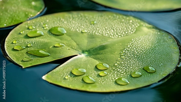 Obraz water drops on leaf
