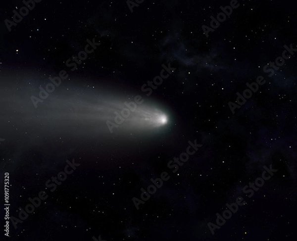 Fototapeta Bright comet in space