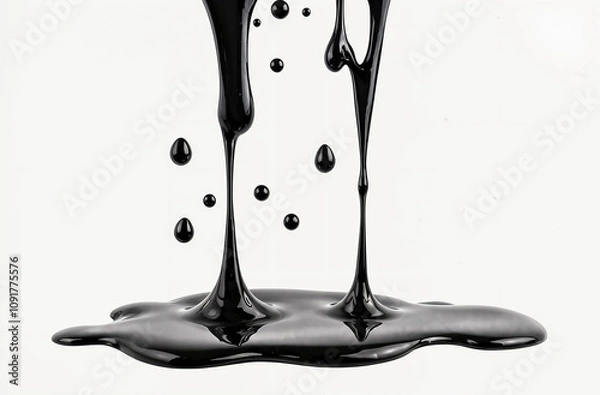 Obraz Black oil blots on a white background