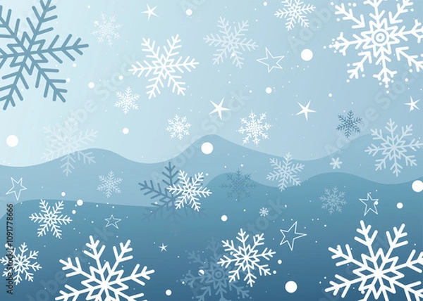 Fototapeta Simple heavy snowflakes wallpaper design