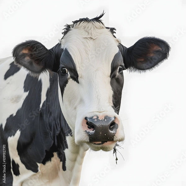 Fototapeta methane emmissions from livestock and the environmental impact of cow belching and burping  or flatulence and manure ch4 due to enteric fermentation with a white accent, text area, png