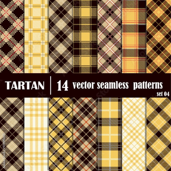 Fototapeta Set Tartan Seamless Pattern