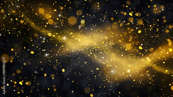 Fototapeta yellow sparks glitter special light effect. sparkles on . christmas abstract pattern. sparkling magic dust particles. png with a white accent, flat design, png