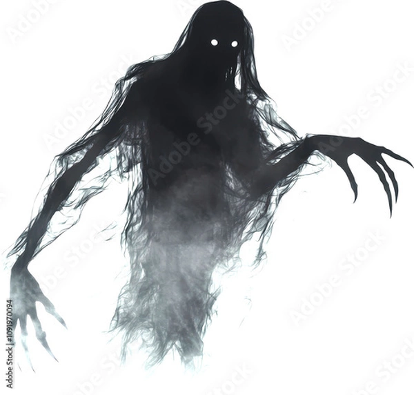 Fototapeta Eerie shadowy figure with glowing aura