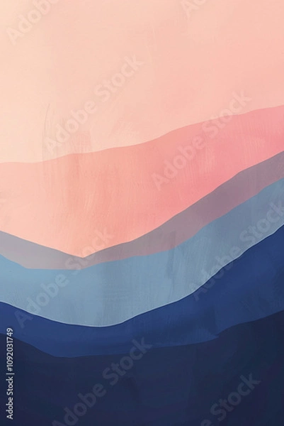 Fototapeta Modern gradient wallpaper design blending deep blue and light pink hues seamlessly, ideal for iPhone screens and minimalist enthusiasts made with generative ai