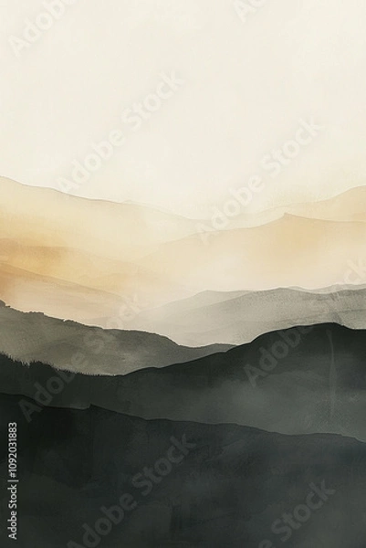 Fototapeta Clean minimalist design with simple shapes and neutral tones, iPhone wallpaper made with generative ai