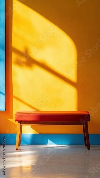 Obraz Bedroom bench isolated on colorful background
