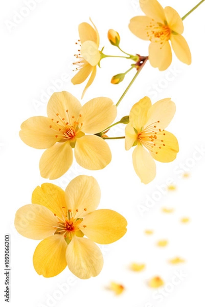 Fototapeta Yellow Mai Flower PNG with Transparent Background – Isolated Hoa Mai for Lunar New Year and Decoration