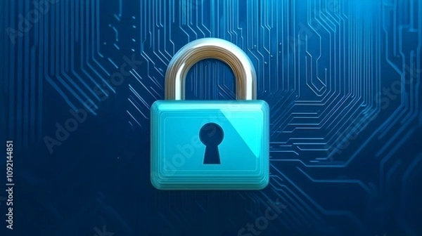 Obraz Cybersecurity measures to enhance data protection digital spaces infographic modern tech overhead viewpoint security awareness