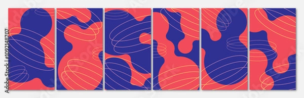Obraz set of spiral and circular bold abstract backgrounds