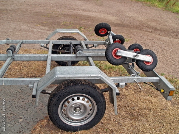 Obraz details of yacht transporting trailer