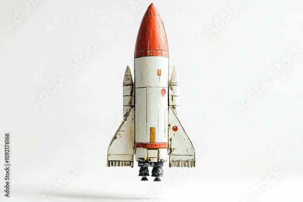 Fototapeta Space rocket on white background