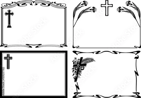 Obraz obituary notice- vector frames