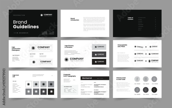 Fototapeta brand guideline and powerpoint presentation brand guideline design