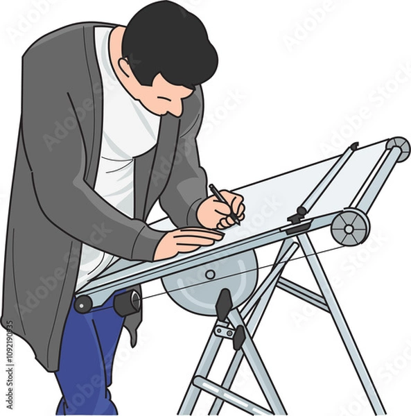 Obraz designer drawing work hard