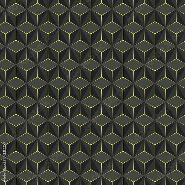 Obraz Geometric 3D Pattern in Illustrator with Basic Shapes