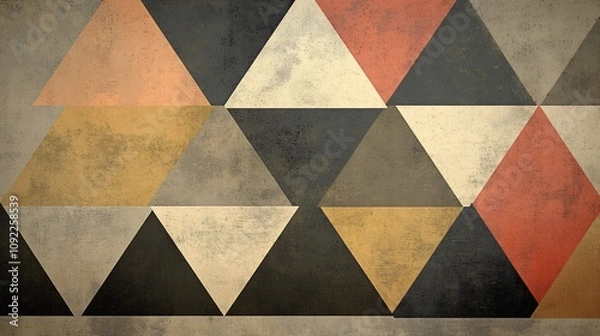 Obraz Abstract Geometric Triangle Pattern with Textured Surface