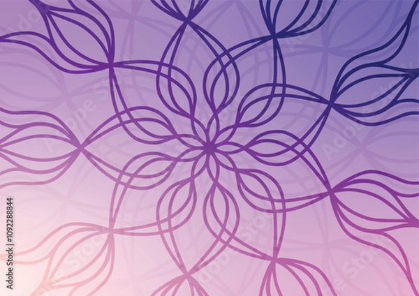 Obraz Abstract purple mandala line flower background