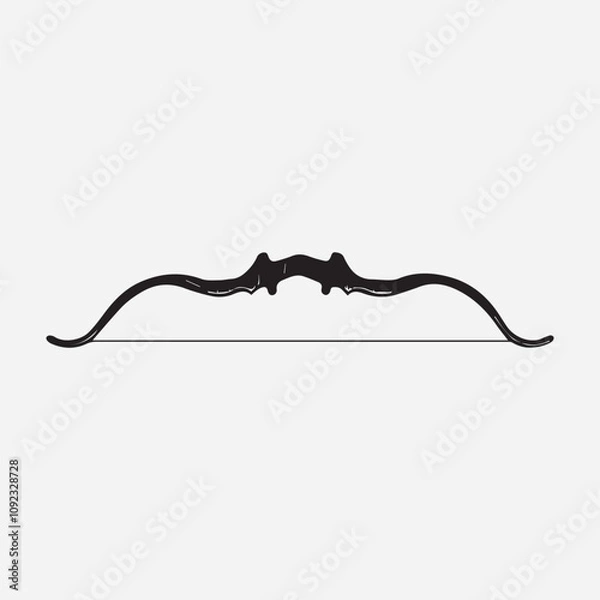 Obraz A Single bow and arrow Silhouette