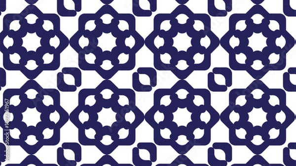 Obraz Modern vector abstract seamless geometric pattern with purple color and mandala flower shape