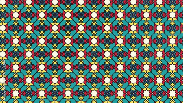 Fototapeta Modern vector abstract seamless geometric pattern with special color green and red