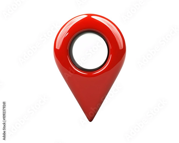 Obraz a red location pin with a white circle