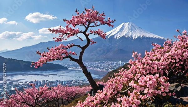 Obraz Printemps au pied du Mont Fuji