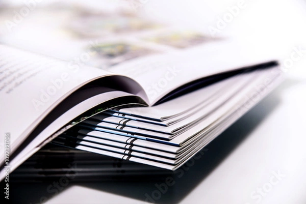 Obraz open book on white background