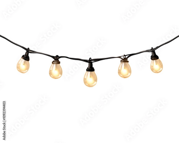 Obraz a string of lights with lights on