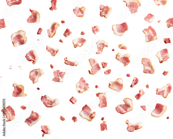 Fototapeta bacon pieces of bacon falling