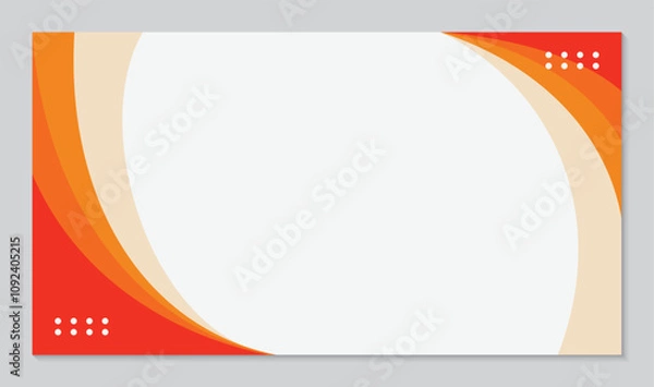 Fototapeta Abstract background banner template with orange wavy shapes
