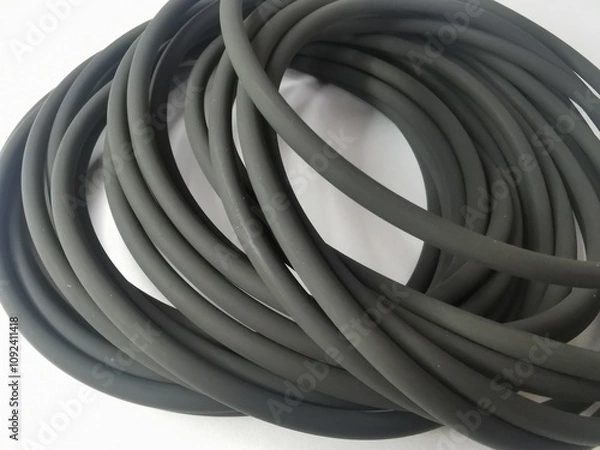 Fototapeta O-ring made of viton, Black color. Heat resistant, rubber, Silicone, Illustration, the Engineering part of the machine.Illustration for Advertisements.