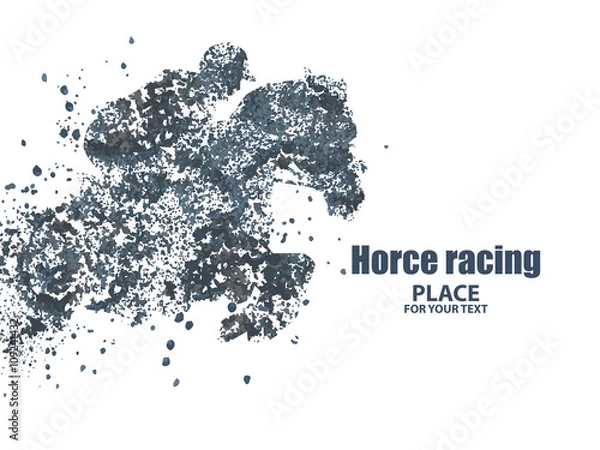 Obraz Horse racing, particle divergent composition.