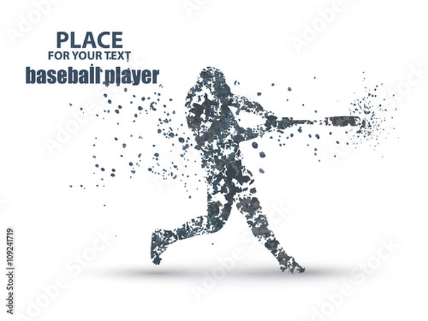 Obraz Baseball Batter Hitting Ball, particle divergent composition