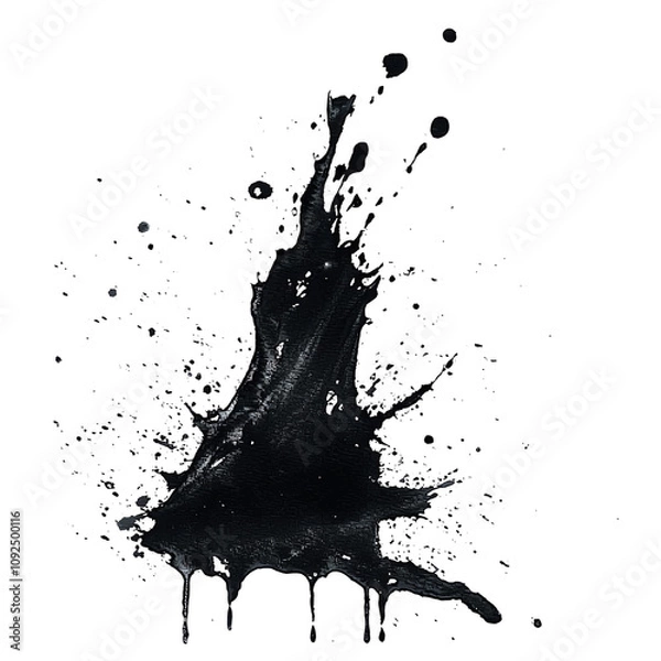 Fototapeta Dynamic black paint splash isolated on the background, perfect for creative concepts and artistic designs.
