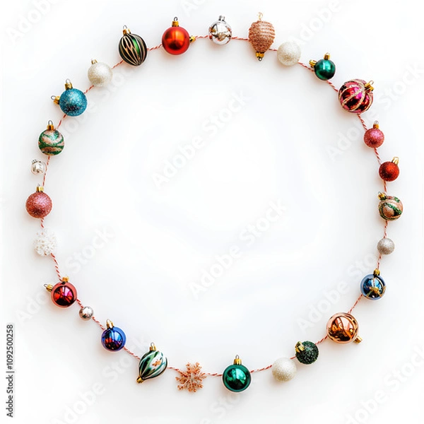 Obraz necklace from beads on white background