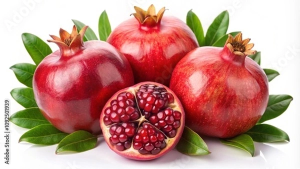 Fototapeta Pomegranate fruit image isolated on white background