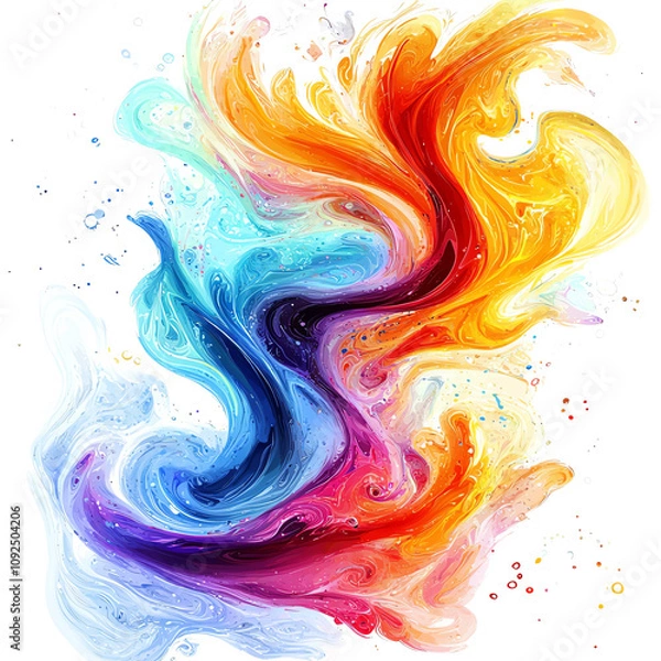 Fototapeta Vibrant abstract swirl of colors blending harmoniously, perfect for backgrounds, art projects, or creative designs.