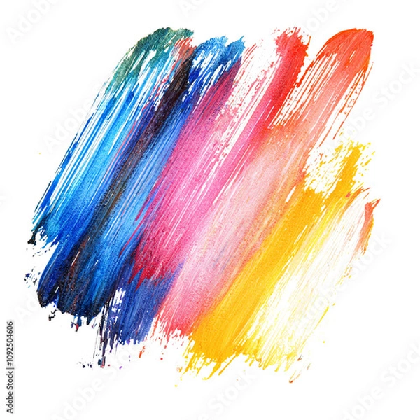 Fototapeta Vibrant and dynamic paint strokes in rich colors, ideal for backgrounds, art projects, and creative designs.