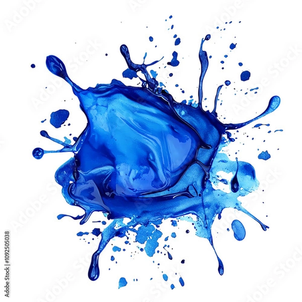 Fototapeta Vibrant blue paint splash showcasing dynamic movement and artistic expression, perfect for creative projects and designs.