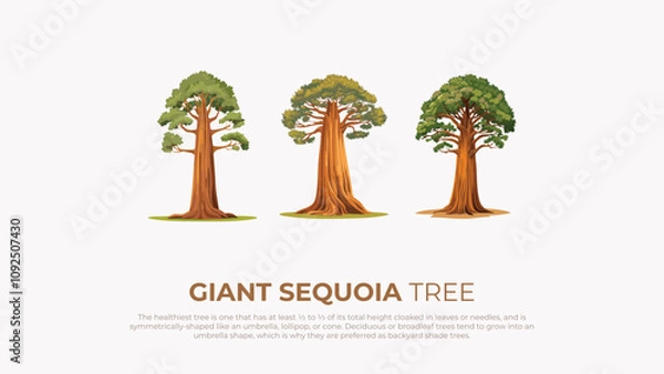 Fototapeta Giant Sequoia Tree Illustrations Healthy, Tall, Shade Trees