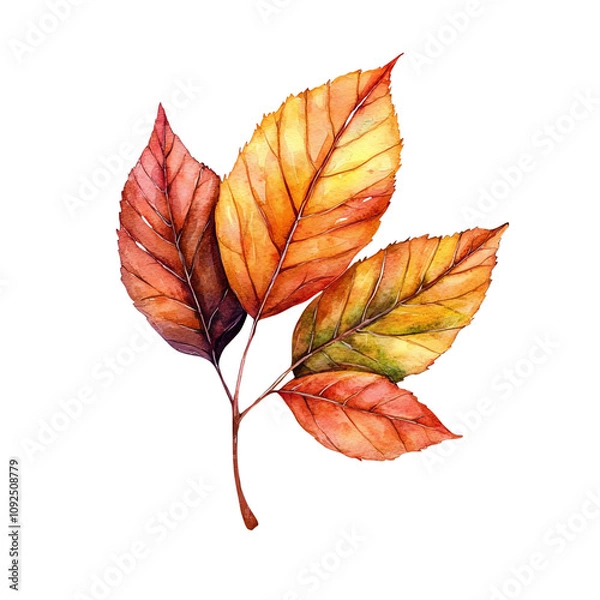 Fototapeta A vibrant illustration of colorful autumn leaves, capturing the beauty and transition of the fall season.