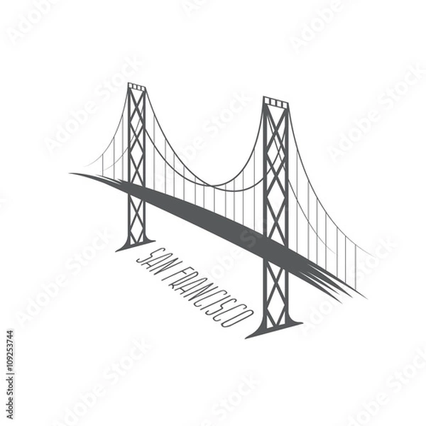 Fototapeta San Francisco-Oakland Bay Bridge vector illustration