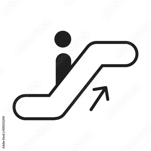 Obraz escalator  icon vector on white background