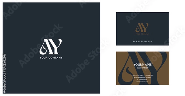 Obraz Letters A Y  Joint logo icon with business card vector template.