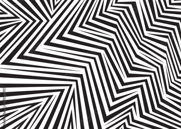 Fototapeta Black and white Abstract geometric pattern line. For web and digital media.