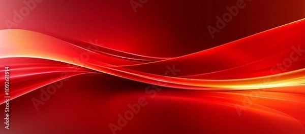Fototapeta Vivid Abstract Red and Orange Flowing Light Waves with Gradient Glow and Smooth Curves Perfect for Bold and Energetic Banner Designs