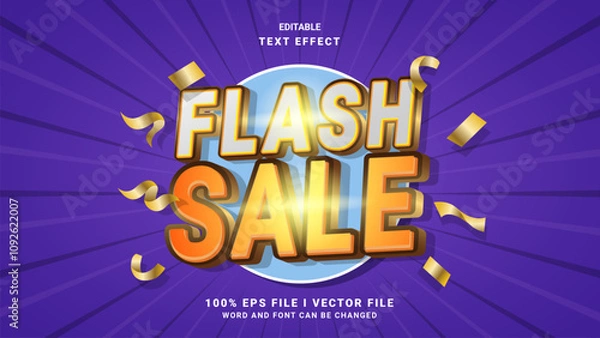 Fototapeta editable 3d gradient flash sale text effect.typhography logo
