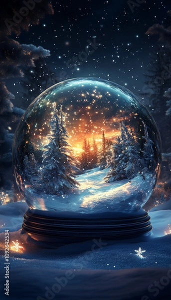 Fototapeta Celestial Snow Globe