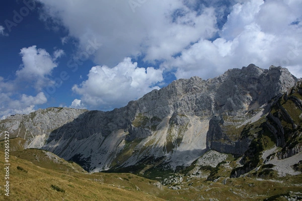 Fototapeta Landscape of Durmitor Mountains with Bobotov Kuk - the highest point in Montenegro